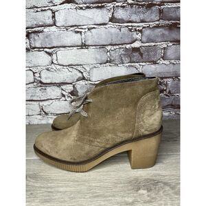 TONI PONS Winter Taupe Suede Ankle High Top Lace Heel Booties Women 41EU/10.5M